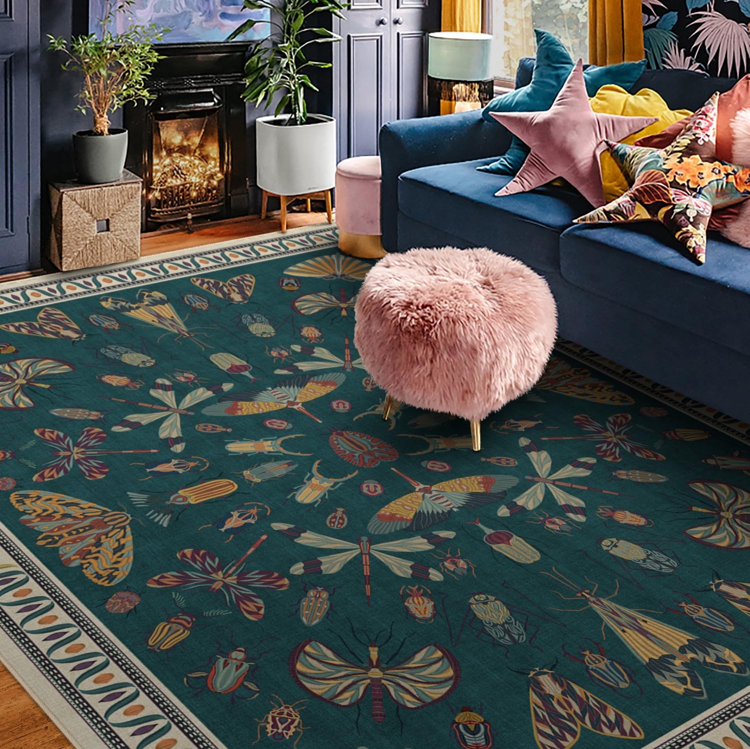 Amazon.com: RUGGABLE x Iris Apfel Machine Washable Modern Area Rug